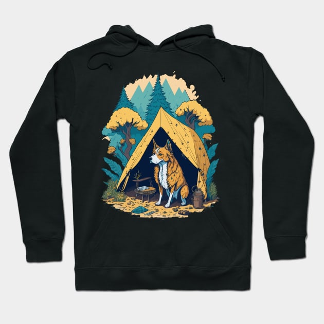 Cute Dog Graphic Illustration Design Hoodie by TheFunscape.ai